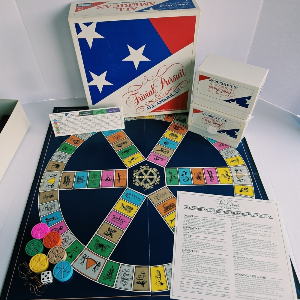Trivial Pursuit All American Edition  COMPLETE Vintage 1993 USA